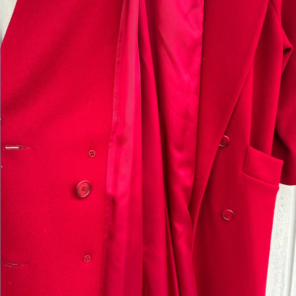 Elegant Vintage Talbots Red Wool Coat 2P – Classic Long Winter Style - Picture 9 of 11
